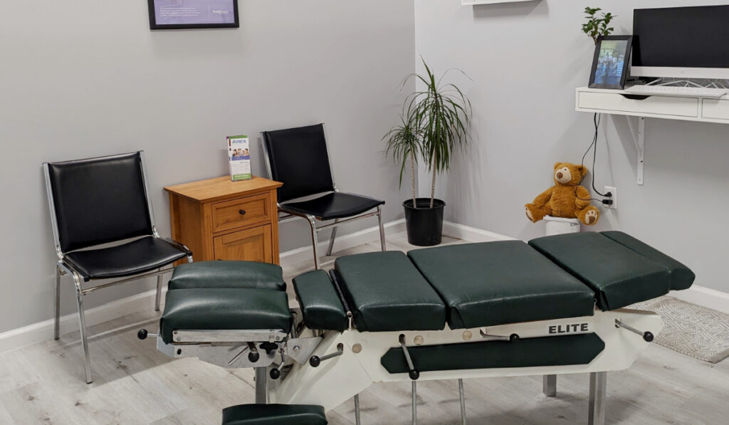 Chiropractic adjustment room at HealthSource of Erie